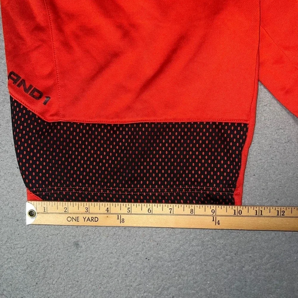 VTG And1 French Terry Shorts Men XL Red Black Mesh Legendary Basketball Athletic